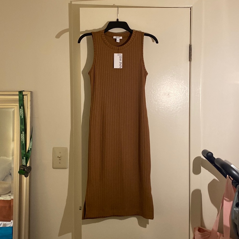 NWT Nine West Ribbed Knit Sleeveless Dress